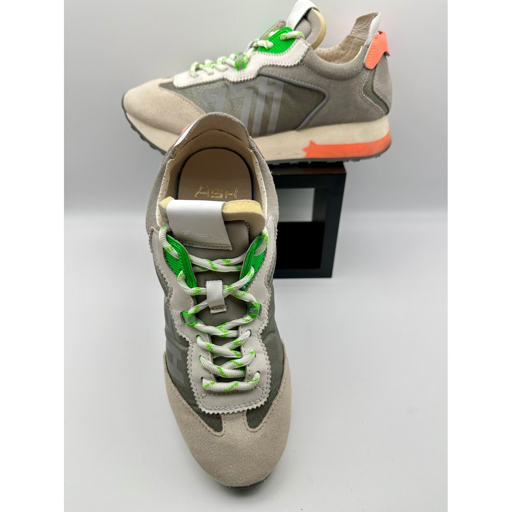 Ash Race Spider 620 Chunky Sneakers Mixed Media Neon Grey Orange Women's 38